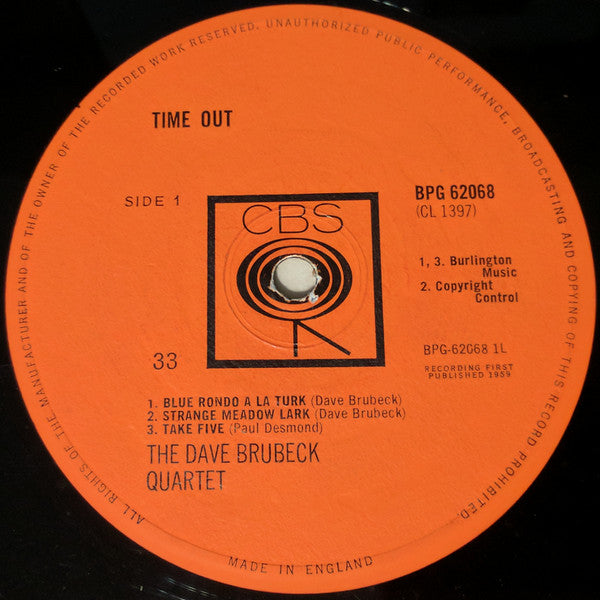 The Dave Brubeck Quartet : Time Out (LP, Album, Mono)