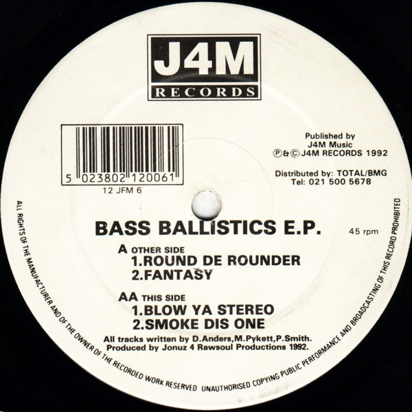 Bass Ballistics : Bass Ballistics E.P. (12", EP)