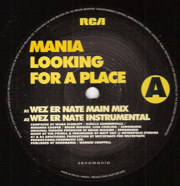 Mania (3) : Looking For A Place (12", Promo)