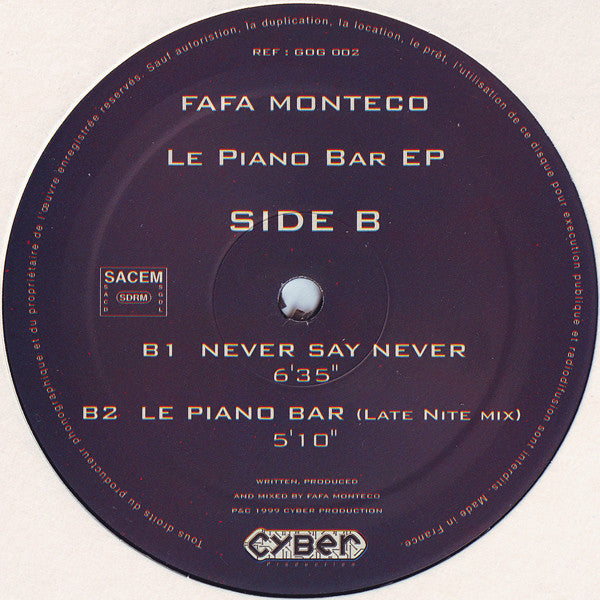 Fafa Monteco : Le Piano Bar EP (12", EP)
