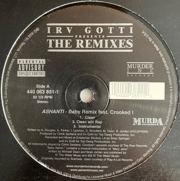 Ashanti : Baby (Remix) (12", Single)