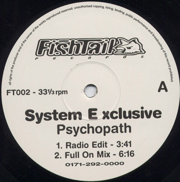 System E-xclusive : Psychopath (12")