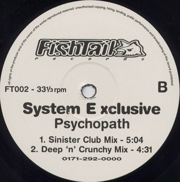 System E-xclusive : Psychopath (12")