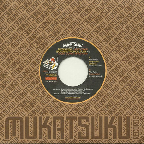 Biosis Now, Afro-Train : Bahamas Tropical Funk vs Ivory Coast Afro Funk (7")