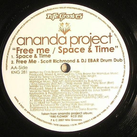 The Ananda Project : Free Me / Space And Time (12")