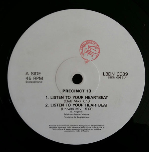 Precinct 13 (2) : Listen To Your Heartbeat (12")