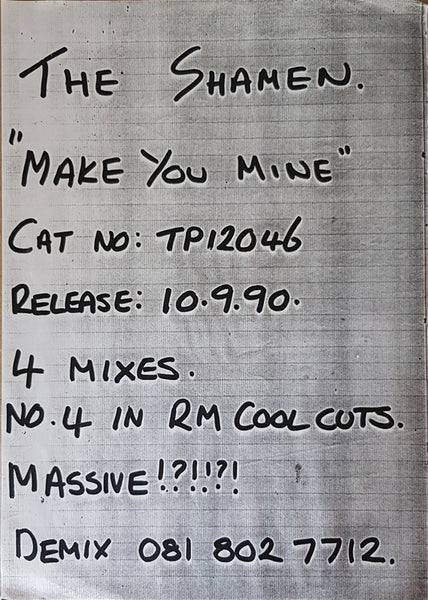 The Shamen : Make It Mine (12", Single, W/Lbl)