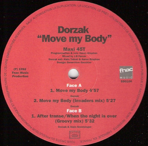 Dorzak : Move My Body (12")