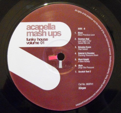 Various : Acapella Mash Ups - Funky House Volume 01 (12", Unofficial)