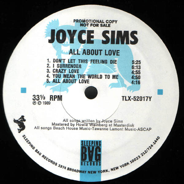 Joyce Sims : All About Love (LP, Promo)