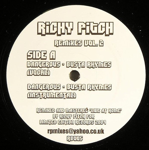 Richy Pitch : Richy Pitch Remixes Vol. 2 (12")