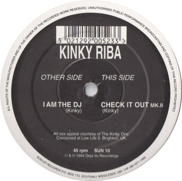 Kinky Riba : I Am The DJ / Check It Out (MK.II) (12")