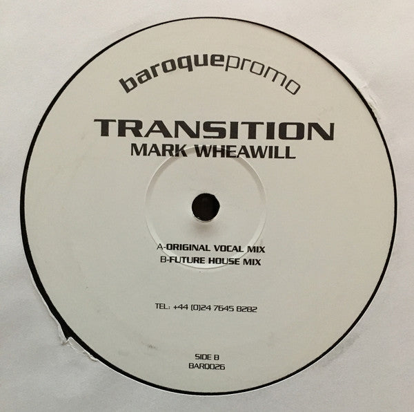 Mark Wheawill : Transition (12", Promo, W/Lbl)