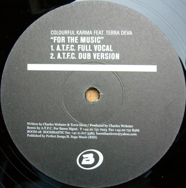 Colourful Karma Featuring Terra Deva : For The Music (12")