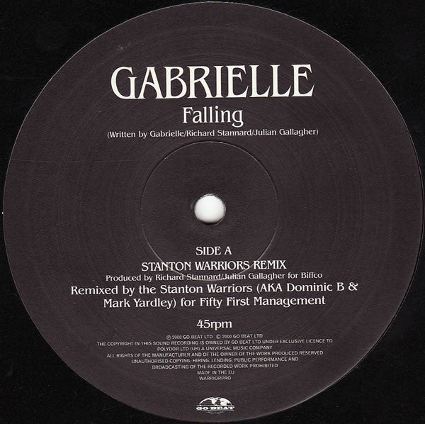 Gabrielle : Falling (Stanton Warriors Mixes) (12", Promo)