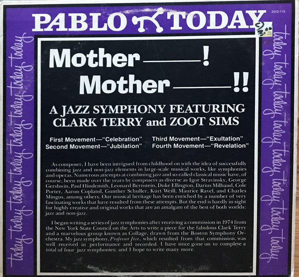 Clark Terry And Zoot Sims : Mother------! Mother -----------!! A Jazz Symphony (LP, Album)