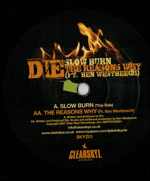 DJ Die Ft. Ben Westbeech : Slow Burn / The Reasons Why (12")