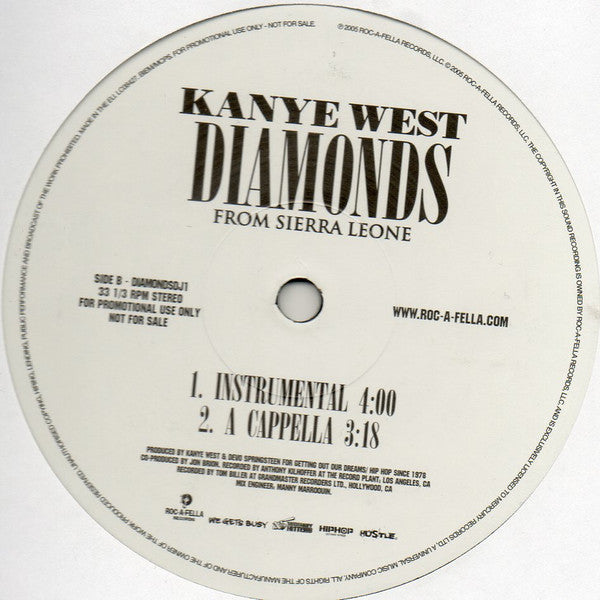 Kanye West : Diamonds From Sierra Leone (12", Promo)