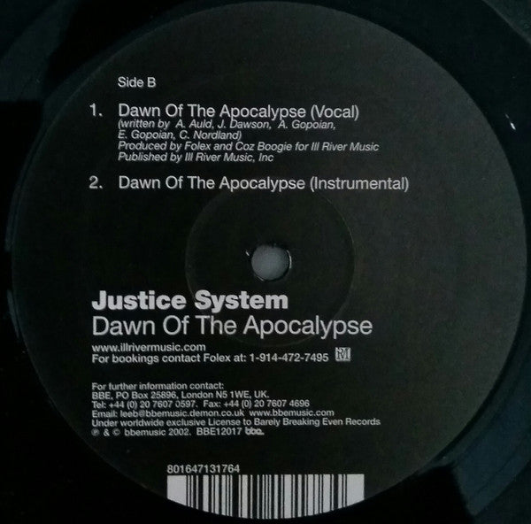 Justice System : Freedom...Let It Ring / Dawn Of The Apocalypse (12")