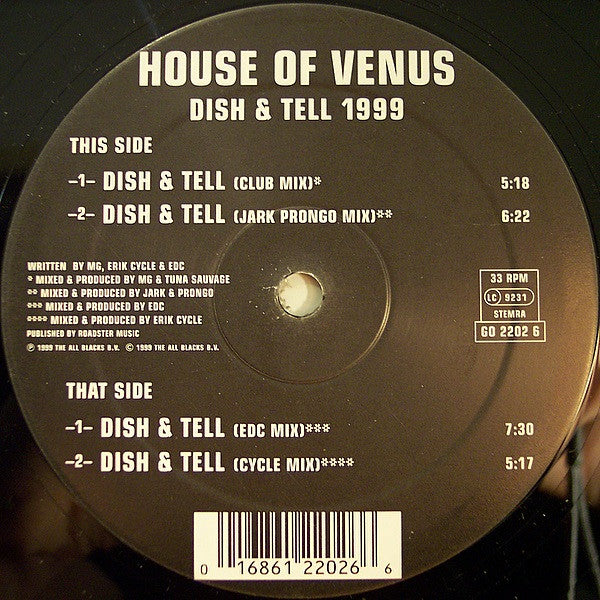 House Of Venus : Dish & Tell 1999 (12")