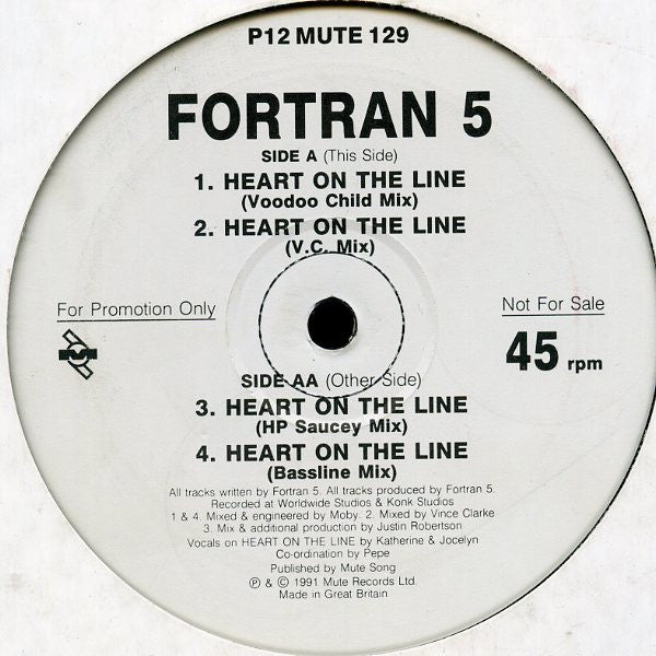 Fortran 5 : Heart On The Line (12", Promo)