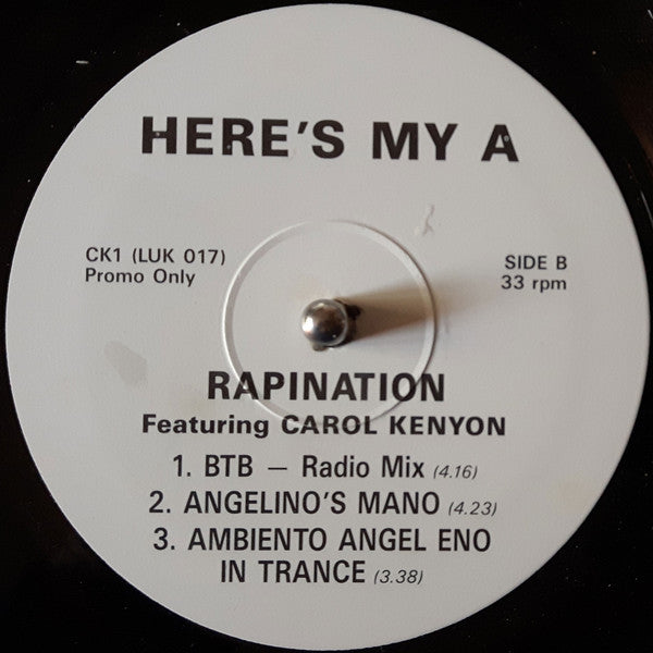 The Rapino Brothers : Here's My A (12", Promo)