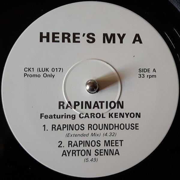 The Rapino Brothers : Here's My A (12", Promo)