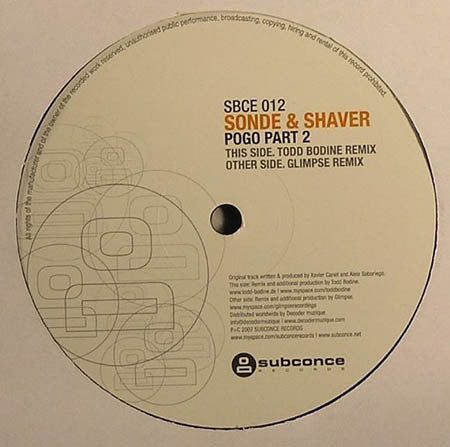 Eclec Sonde & Cat Shaver : Pogo Part 2 (12")