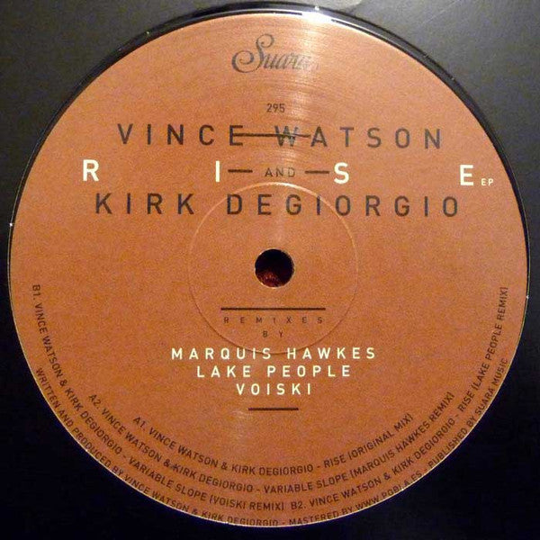 Vince Watson And Kirk Degiorgio : Rise EP (12", EP)