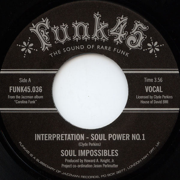 Soul Impossibles : Interpretation - Soul Power No.1 / Souladelic (7")