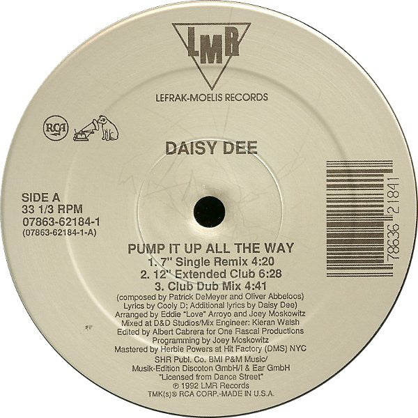 Daisy Dee : Pump It Up All The Way (12")