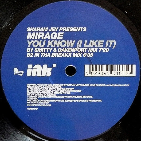 Sharam Jey Presents Mirage (18) : You Know (I Like It) (12")