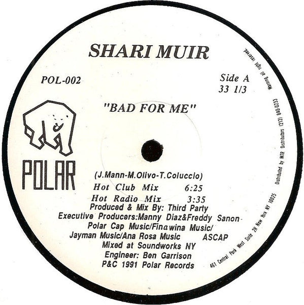 Shari Muir : Bad For Me (12")