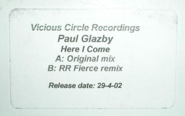 Paul Glazby : Here I Come (12", Promo)