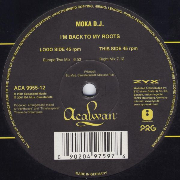 Moka DJ : I'm Back To My Roots (12")