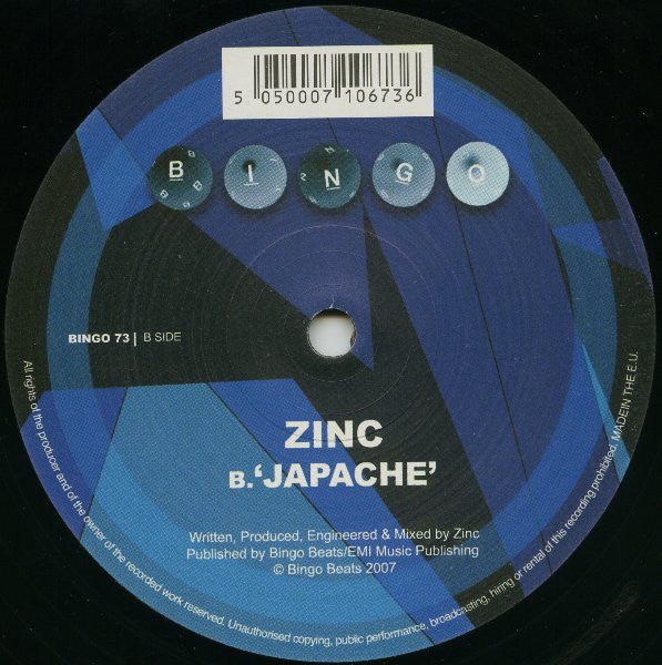 DJ Zinc : Pump Up / Japache (12")