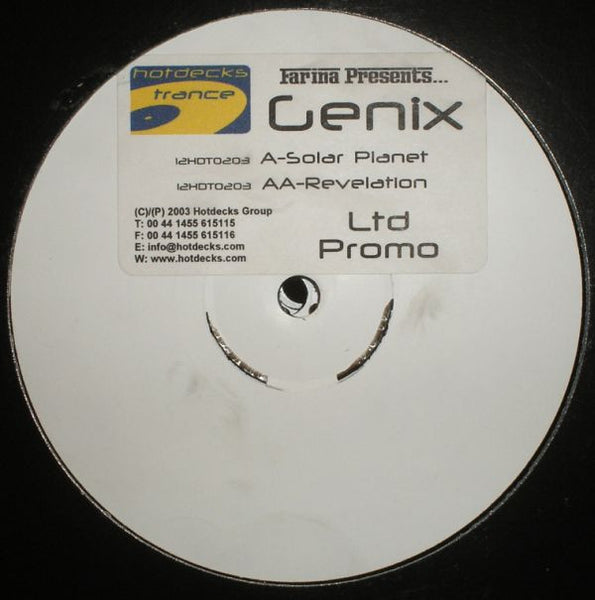 Farina (4) Presents Genix : Solar Planet / Revelation (12", Ltd, Promo, W/Lbl)