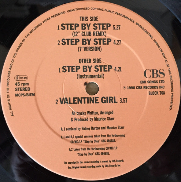 New Kids On The Block : Step By Step (12", Single)