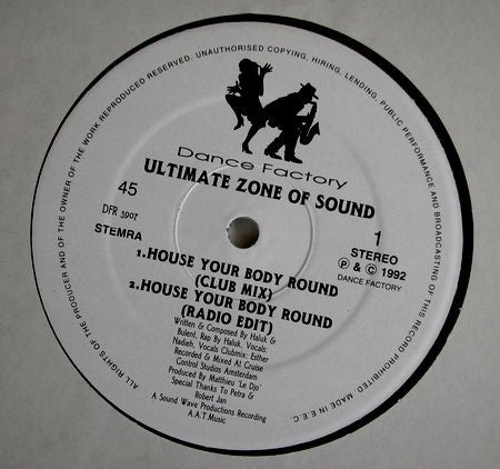 Ultimate Zone Of Sound : House Your Body Round (12")