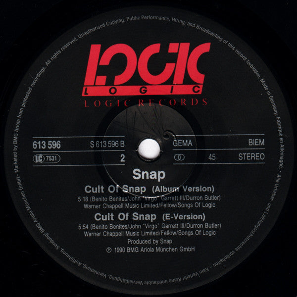 Snap! : Cult Of Snap (World Power Mix) (12", Maxi)