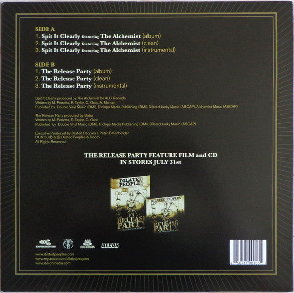 Dilated Peoples : Spit It Clearly / The Release Party (12", Single)