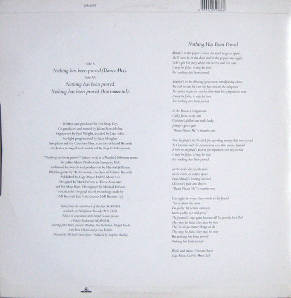 Dusty Springfield : Nothing Has Been Proved (12", Single)