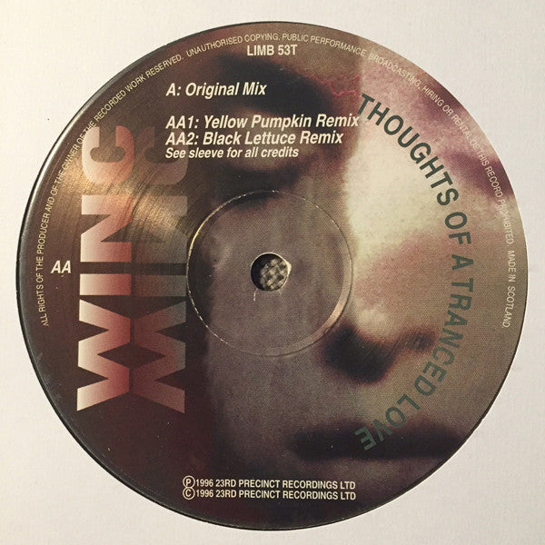 Josh Wink : Thoughts Of A Tranced Love (12", Promo)