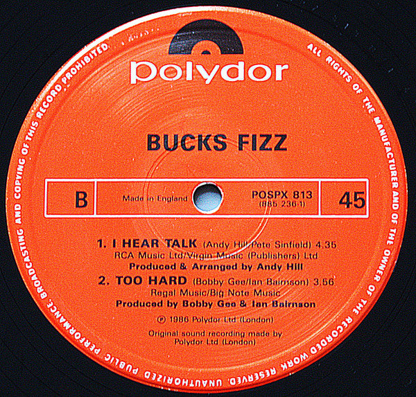 Bucks Fizz : Love The One You're With (12")