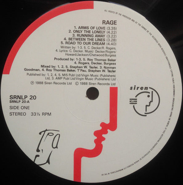 T'Pau : Rage (LP, Album)