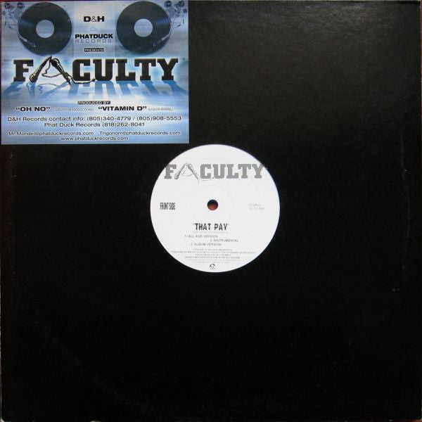 Faculty : That Pay / You Know Who (12", Blu)