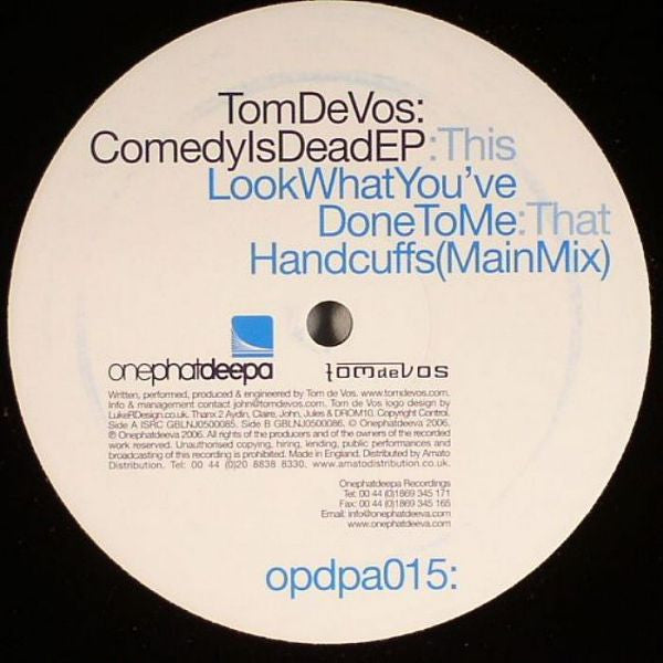 Tom De Vos : Comedy Is Dead EP (12", EP)