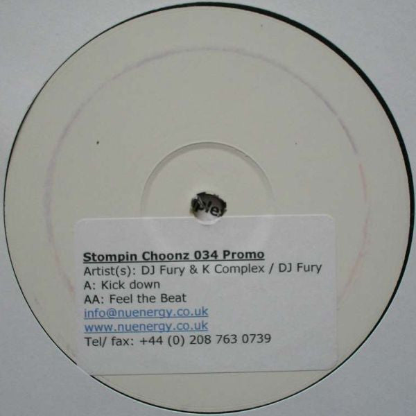 DJ Fury & K Complex : Kick Down / Feel The Beat (12", Promo)