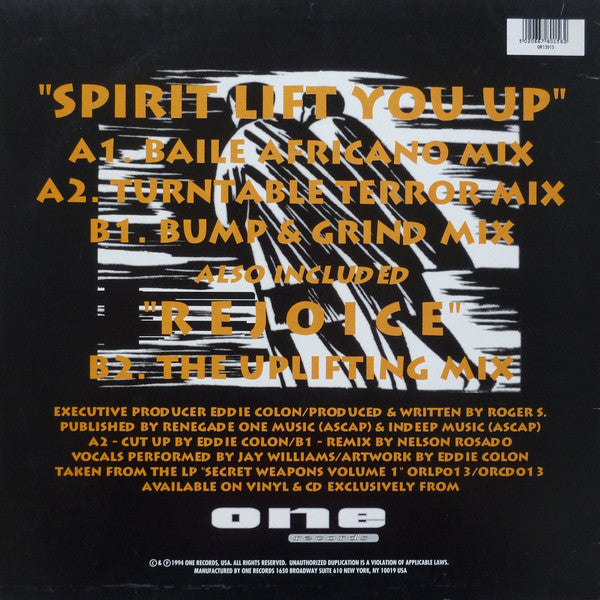 Roger Sanchez & Jay Williams : Spirit Lift You Up (The Remixes) (12")
