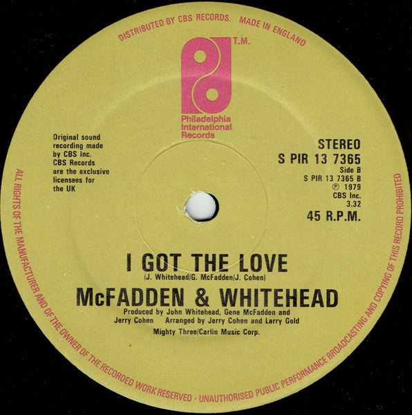 McFadden & Whitehead : Ain't No Stoppin' Us Now (12", Single)